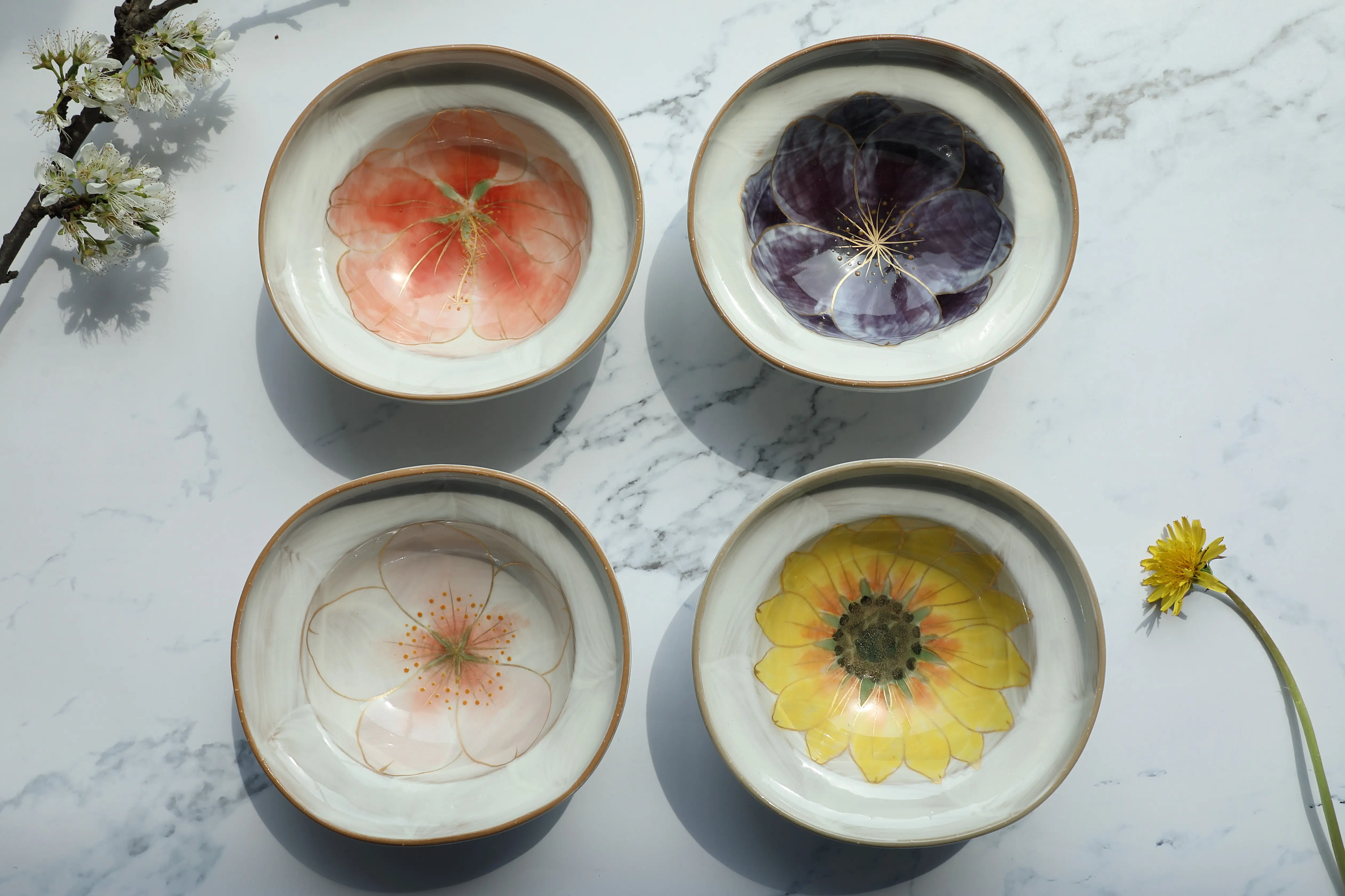 清水焼　京泉　桜染付小鉢　2個セット 清水焼 京泉 桜染付小鉢 2個セット