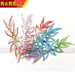 Dance Costume with Rhinestones, Versatile for Rhythmic Gymnastics, Aerobics, Performance, Dance Competition, Cheerleading Headwear