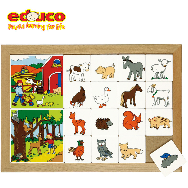 Educco Juego de Clasificación de Animales Animales Salvajes y