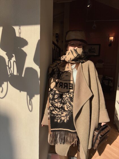 
LANGBOOM Twilight Silhouette This irresistible sense of luxury Cashmere Mink Lazy Warm Cardigan Jacket