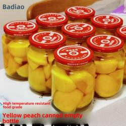 Empty Canned Yellow Peach Bottles, Food-Grade, High-Temperature Resistant, Adjustable, Old Tree Glass, Sealed Tomato Sauce Jars