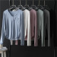 Mao -edge pocket arc swinging long -sleeved T -shirt female summer 2025 new slim round neck thread cotton bottom shirt