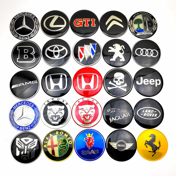 
Car logo decorative label metal car sticker steering wheel modification label wheel hub labeling car logo of various brands 65mm