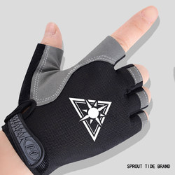 Azure Ba Sand Wolf Bai Zi Same Style Game Two-Dimensional Cycling Gloves Half-Finger Anime Peripheral Cosplay Summer Non-Slip