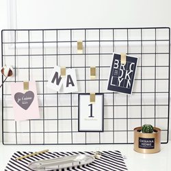 ins Nordic Style Wrought Iron Grid Wall Hanging Photo Wall Decoration Room Iron Decorative Rack Wall Trendy Grid Tiktok