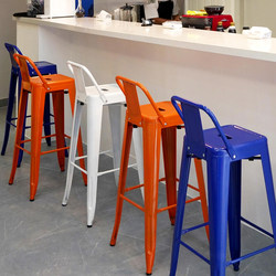 Bar Stool with Iron Frame, Commercial Use, with Backrest, Industrial Style, Stainless Steel Color, Simple Bar Chair, Cashier Counter High Stool