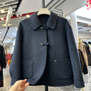 
Mother's clothing 2025 autumn and winter new style lapel short double-sided woolen coat for middle-aged and elderly women loose woolen coat