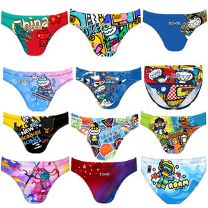 Zoke sports new children's swimsuit fashion triangle boys swimming trunks training swimsuit