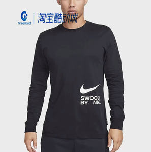 
Nike/Nike Men's Swoosh Printed Sports and Casual Round Neck Pull-up Long Sleeve T-Shirt FJ1120-010