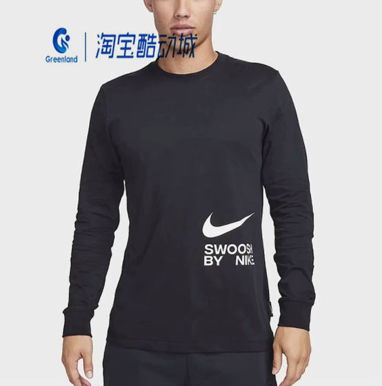 
Nike/Nike Men's Swoosh Printed Sports and Casual Round Neck Pull-up Long Sleeve T-Shirt FJ1120-010