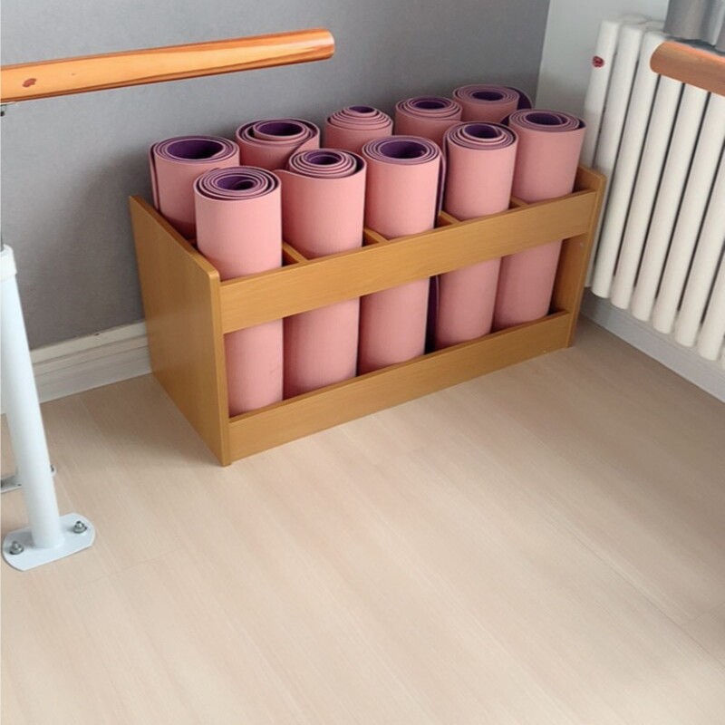 Wooden Yoga Mat Storage Rack - Modern Minimalist