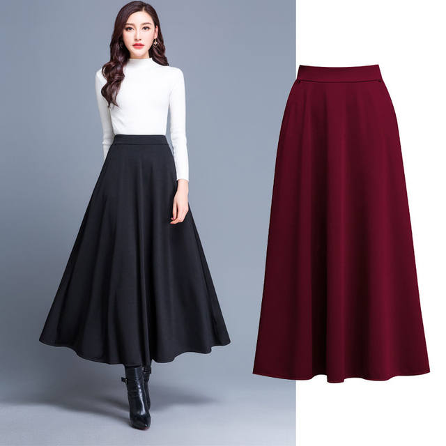 Summer new half -body long skirt high -waisted high -waisted skirt feminine large size skirt A -line skirt
