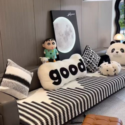 ins Living Room Sofa Cushion, Bed Sleeping Leg Pillow, Long Pillow, Cream Style, Simple Bedroom Bay Window Backrest Cushion