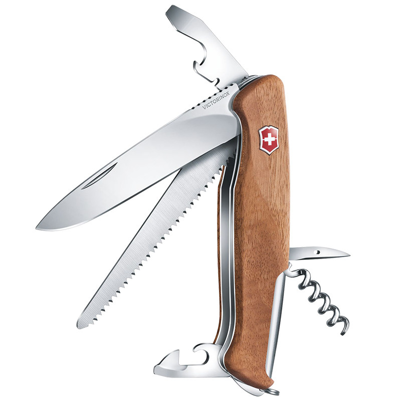 VICTORINOX/维氏 瑞士军士刀新骑士原木55 随身多功能工具刀130mm