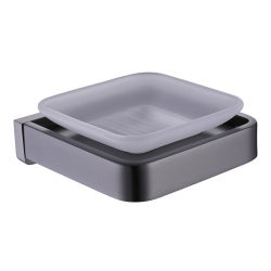 Soap Dish German Gun Gray Solid Square Glass