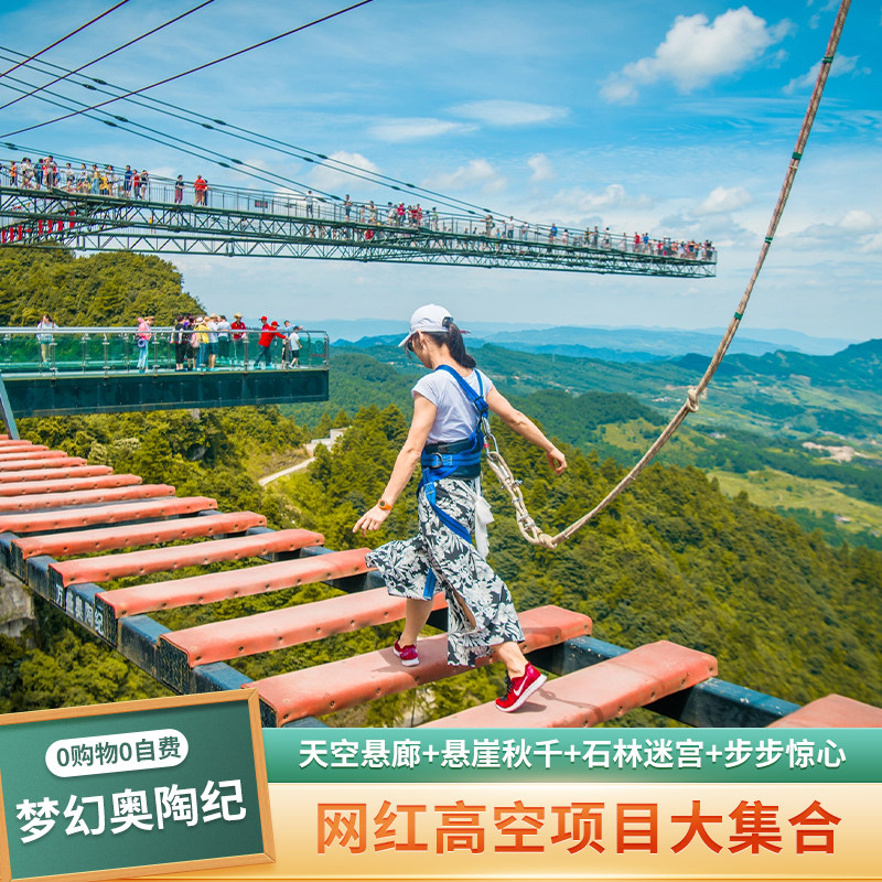 奥陶纪乐园·天空悬廊+悬崖荡桥+云端廊桥+高空漫步纯玩一日游 - 定制游预订