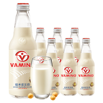 【进口】泰国豆奶Vamino哇米诺原味豆奶300ml*6瓶植物蛋白早餐奶
