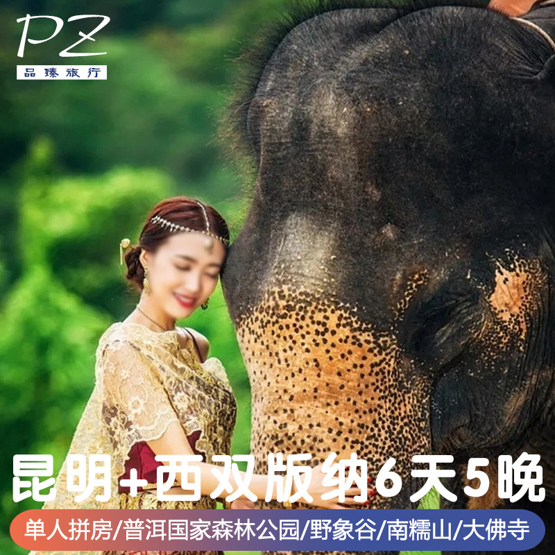 单人拼住| 云南旅游6天5晚昆明西双版纳野象谷大佛寺普洱森林公园 - 定制游预订