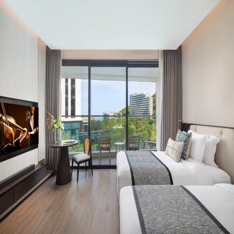 双人海南三亚山海天雅诗阁服务公寓/精选双床+鹿回头景区观光车city walk票 3天2晚