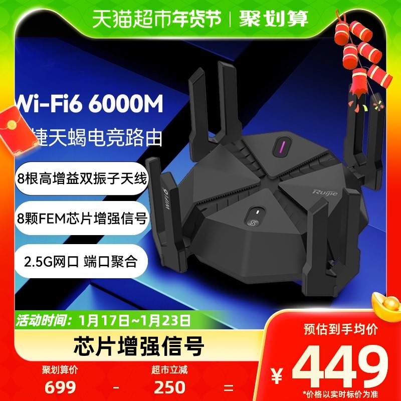 RUIJIE SCORPIO   X60 PRO Ʈ  2.5G Ʈũ Ʈ AX6000 Ȩ ⰡƮ WIFI6-