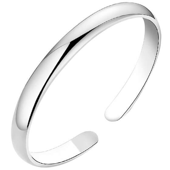 
Shunqin Yinlou S9999 Pure Silver Imperial Concubine Simple Glossy Bracelet Women's National Style Versatile Simple Silver Jewelry Great Gift