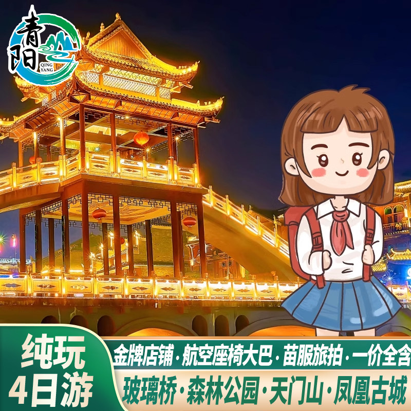 长沙湖南张家界旅游4天3晚纯玩玻璃桥国家森林公园天门山凤凰古城 - 定制游预订