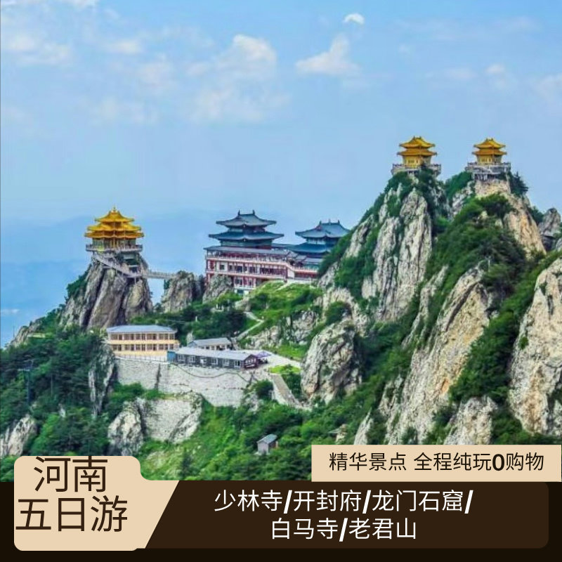 河南5天4晚纯玩跟团游25人小团开封府少林寺龙门石窟白马寺老君山 - 定制游预订