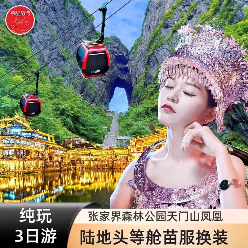 长沙湖南张家界旅游3天2晚纯玩跟团游森林公园天门山凤凰玻璃栈道 - 定制游预订