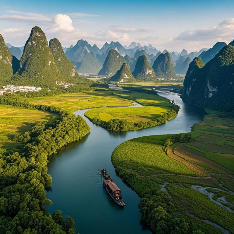 五钻桂林漓江大瀑布饭店4天3晚+桂林千古情双人票+象鼻山景区+漓江+两江四湖环湖步道