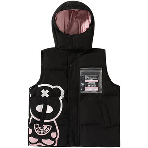 Lamlicka panda hooded sleeveless vest cotton clothes men's and female couple tide brand winter thickened large size cotton jacket