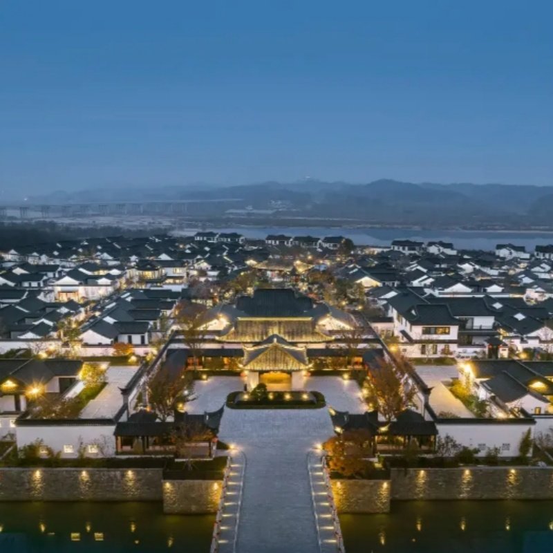 【中式庭院私汤】三里畈·蓝城桃花源温泉合院丨庭院私汤丨一院一户一汤池