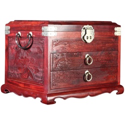 Blood Sandalwood Two-draw Velvet Jewelry Box Chinese-style Solid Wood Retro Cosmetics Storage Box Desktop Jewelry Box
