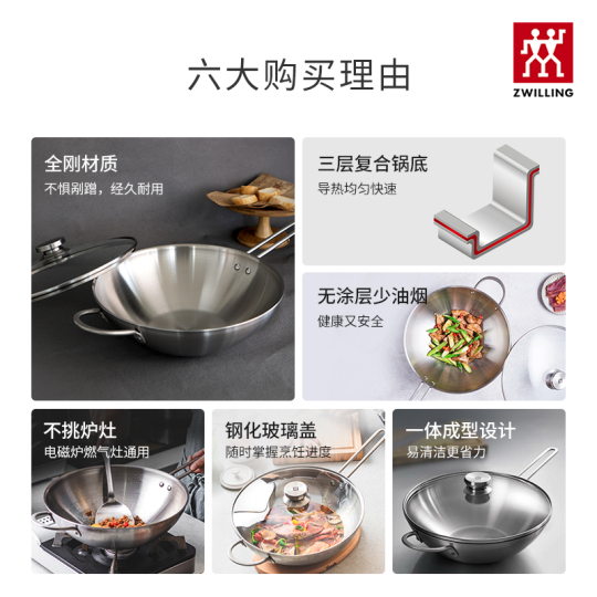 ツヴィリング 30cm ステンレス製 炒め鍋 - Nova Plus