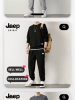 Jeep, мужской джип, осенняя толстовка, спортивные штаны для отдыха, комплект, новая коллекция