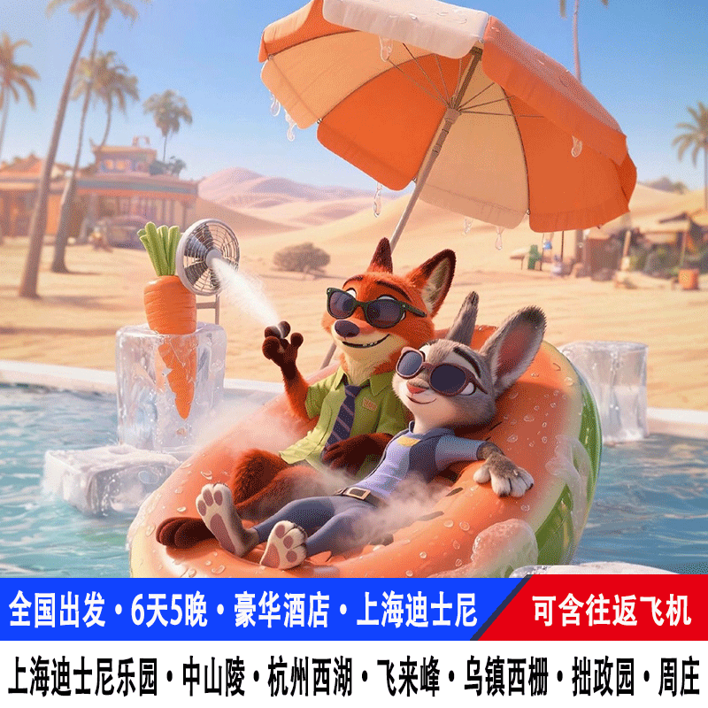 【18人团】飞机上海迪士尼旅游6天5晚南京苏州杭州乌镇西栅跟团游 - 定制游预订