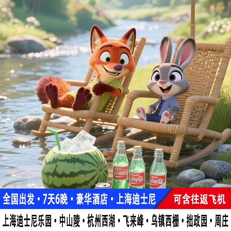 【18人团】飞机上海迪士尼旅游7天6晚南京苏州杭州乌镇西栅跟团游 - 定制游预订