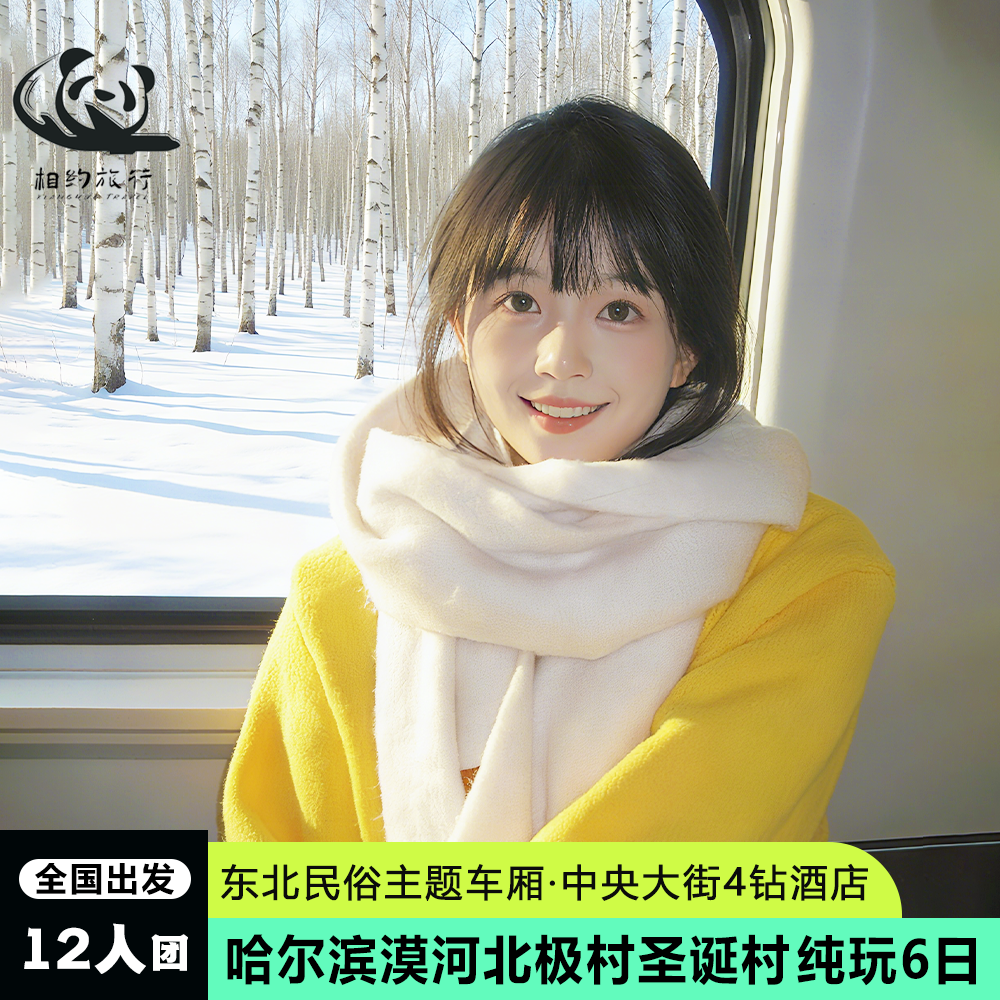 12人纯玩小团含机票 东北哈尔滨漠河北极村圣诞村6天5晚滑雪跟团 - 定制游预订