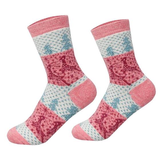 Wool socks Children Langsha Middle Stockings in autumn and winter thickened warm mid -length towel socks winter floor socks to prevent cold
