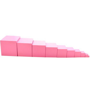 
Montessori early education sensory pink tower teaching aids children Montessori family kindergarten geometric building blocks wooden toys