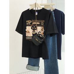 Brand Export Outlets Withdraw Clearance Items ~ Korean Style Fashionable Casual Pure Cotton Short-Sleeved T-Shirt, Loose and Versatile Top