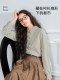 LAGOGO simple lapel peach leather velvet shirt for women Lagugu Valley 2024 autumn and winter new commuter solid color inner top