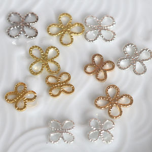 
Flower Shadow Dream Ancient Style Hanfu Step Shake Hairpin DIY Accessories Headgear Materials * Brass Four-leaf Crop 10mm/12mm