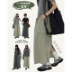Stillyou retro all -out outdoor worker dress double pocket loose waist skirt women's thin A -shaped long skirt