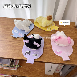 Japanese-Style Cute Cartoon Devil Bunny Lying down Plush Doll Hairpin Side Clip Children's Bangs Clip Hair Accessory