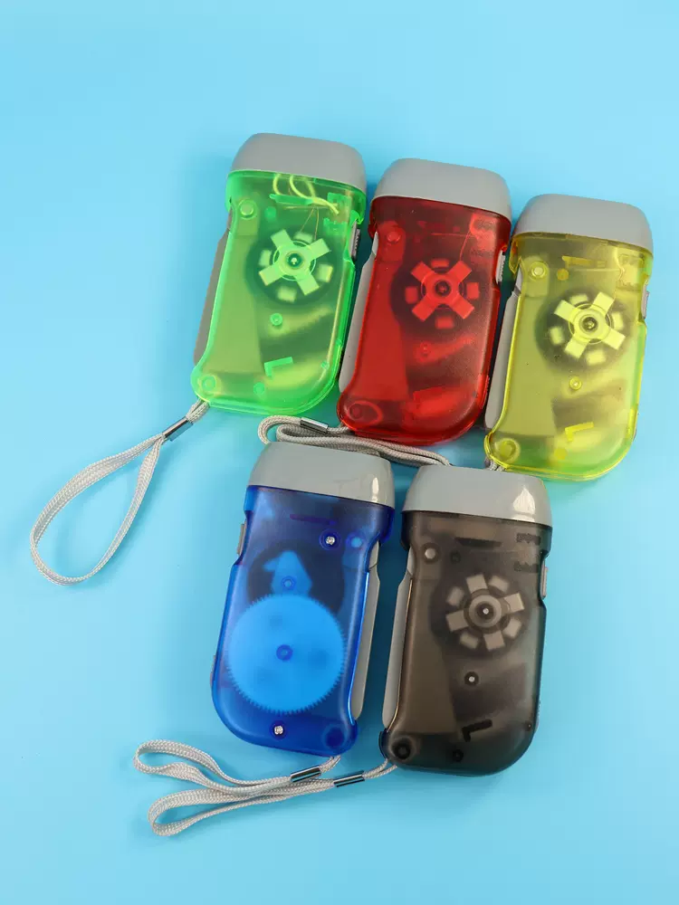 手压电筒 手摇手捏自发电手电筒 led太阳能充电三灯 迷你户外便携