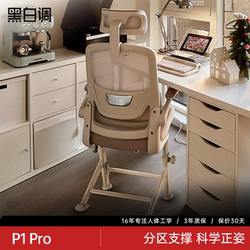 Black and White Tone P1Pro Study Chair Youth Desk Chair College Student Ergonomic Computer Chair Study Room Adjustable Chair