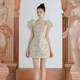 Vietnamese niche Qtran 2023 New Fresh Fresh Fresh Flower Flower Thin Gauze Lotus Leaves Sleeve Sleeping
