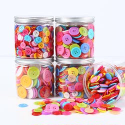Kindergarten Children's Creative Button Painting DIY Craft Material Kit Colorful Resin Buttons Round Sticker Painting Decoration