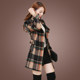 2025 spring and autumn new Korean version large size loose slimming medium length plaid cashmere wool coat coat for women