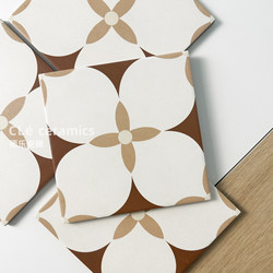Qile Kitchen Bathroom Tile Flower Pattern Tile Non-Slip Tile Vintage Retro Balcony 200